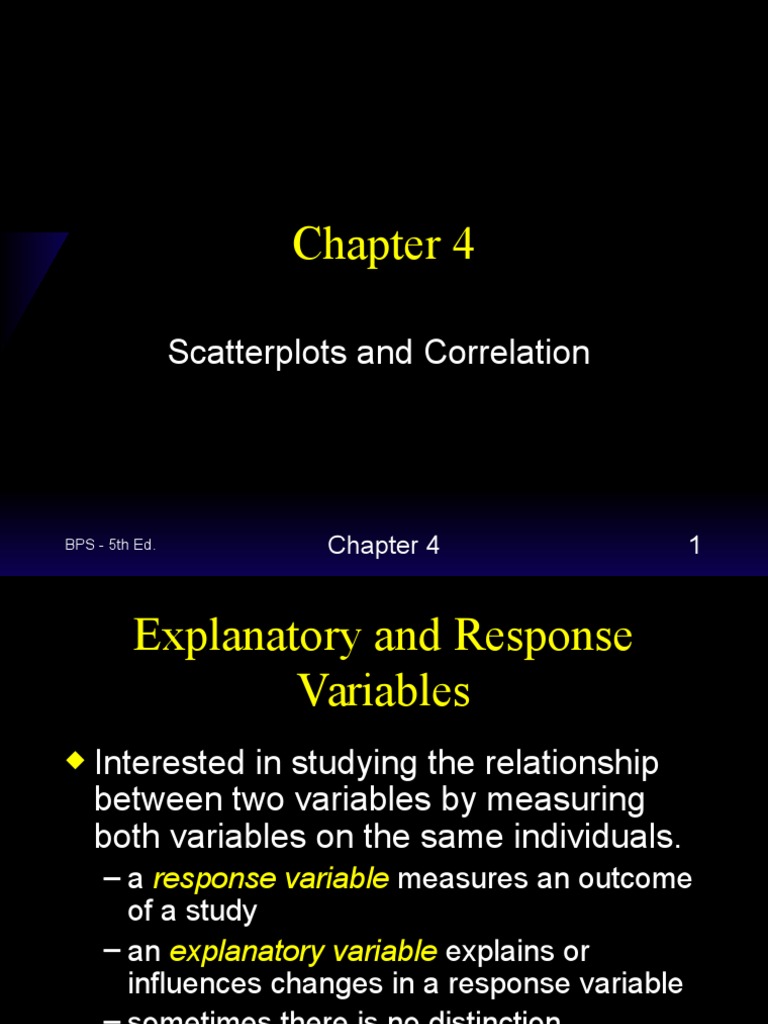 Scatterplots and Correlation: BPS - 5th Ed | PDF | Scatter Plot ...