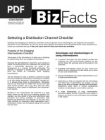 Selection of a Distribution Channel