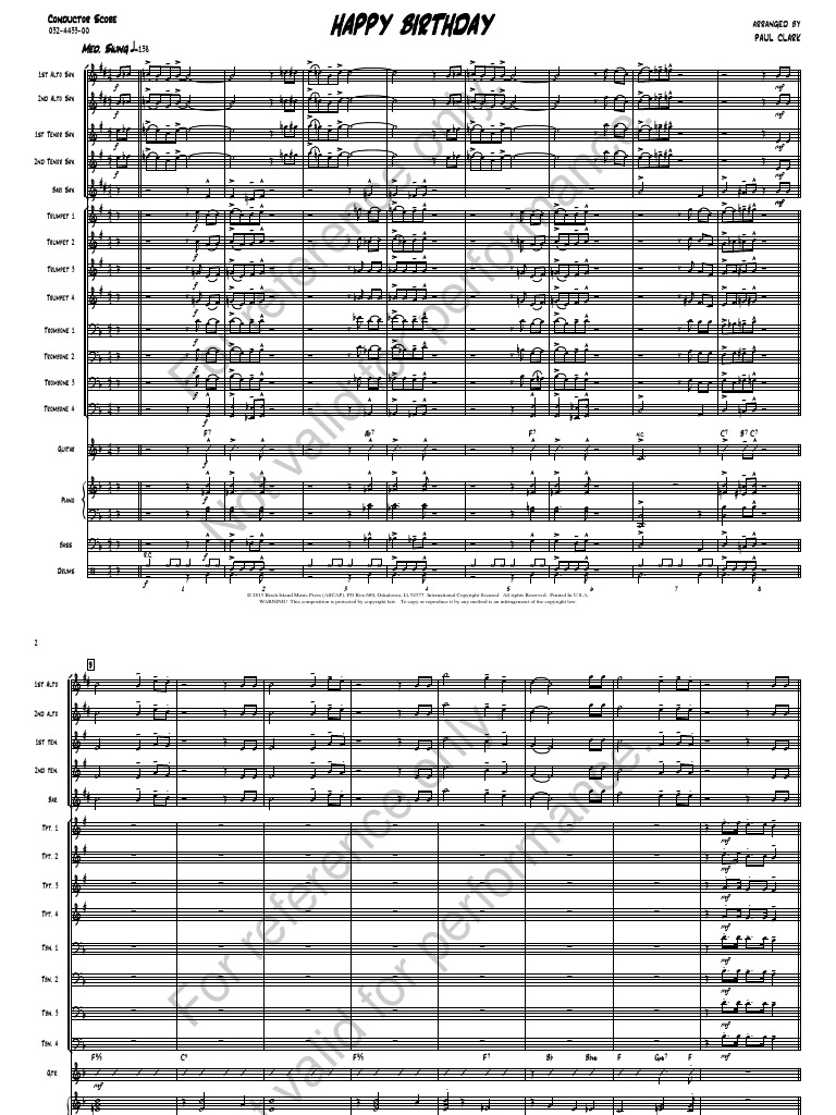 Happy Birthday Jazz Band PDF American Styles Of Music Music