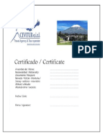 Certificado para Cevitur