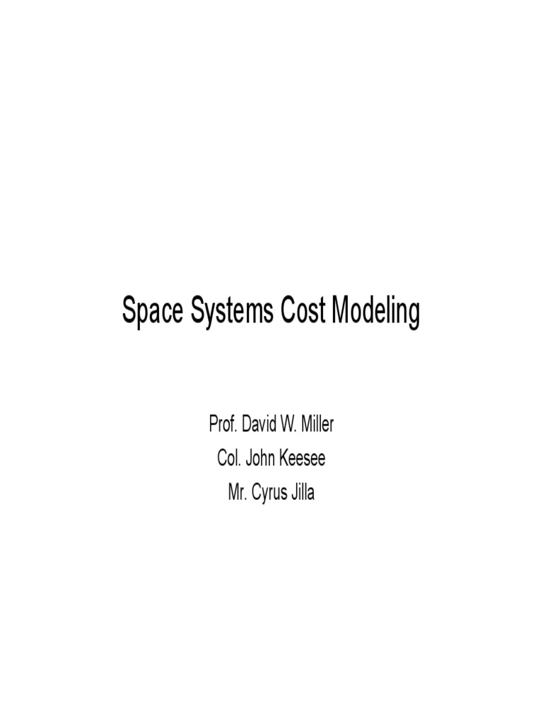 Space Systems Cost Modeling | PDF | Technology & Engineering