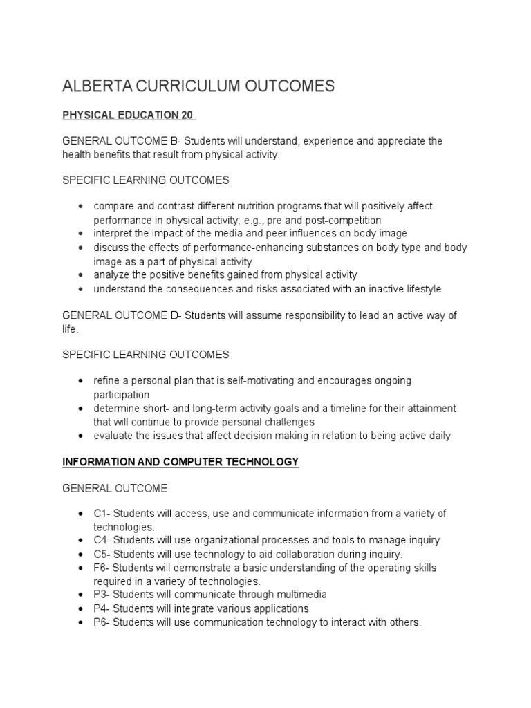 Alberta Curriculum Insights | PDF | Information | Learning