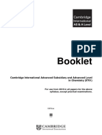 9701 Y16 Specimen Chemistry Data Booklet