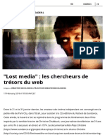 Lost Media: Les Chercheurs de Trésor Du Web