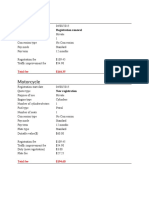 Costs of Registration For A Motorcycle in Queensland Australia