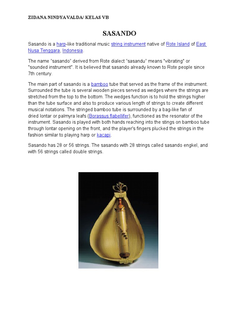 Sasando: Traditional Rote Instrument | PDF