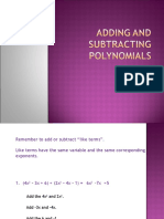 Adding and Subtracting Polynomials