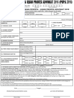 Formulir Ujian Profesi Advokat 2016