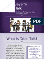 Parent and Family Conferencing Table Talk