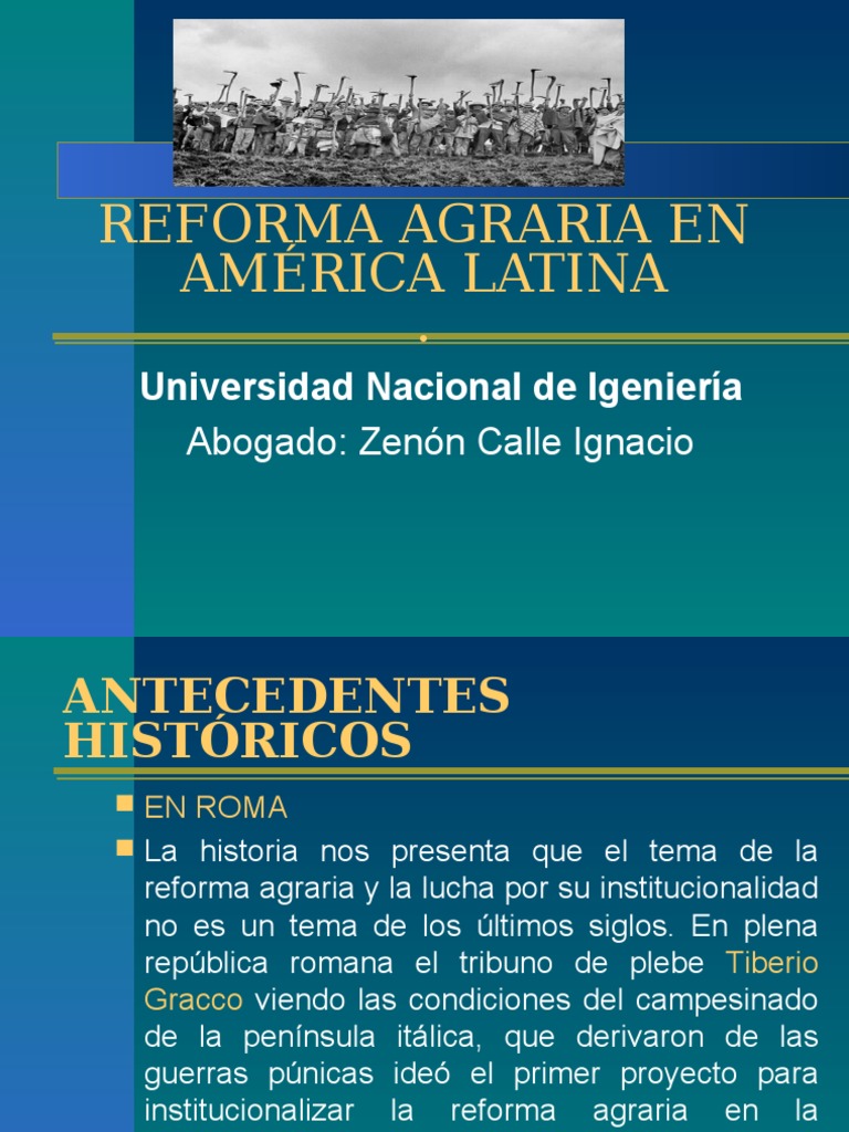 La Reforma Agraria en El Peru Land Reform Cuba