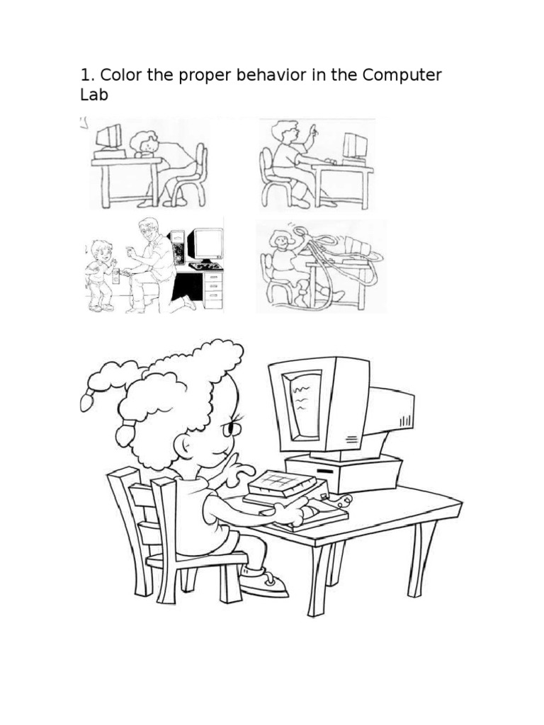 Color The Proper Behavior in The Computer Lab | PDF