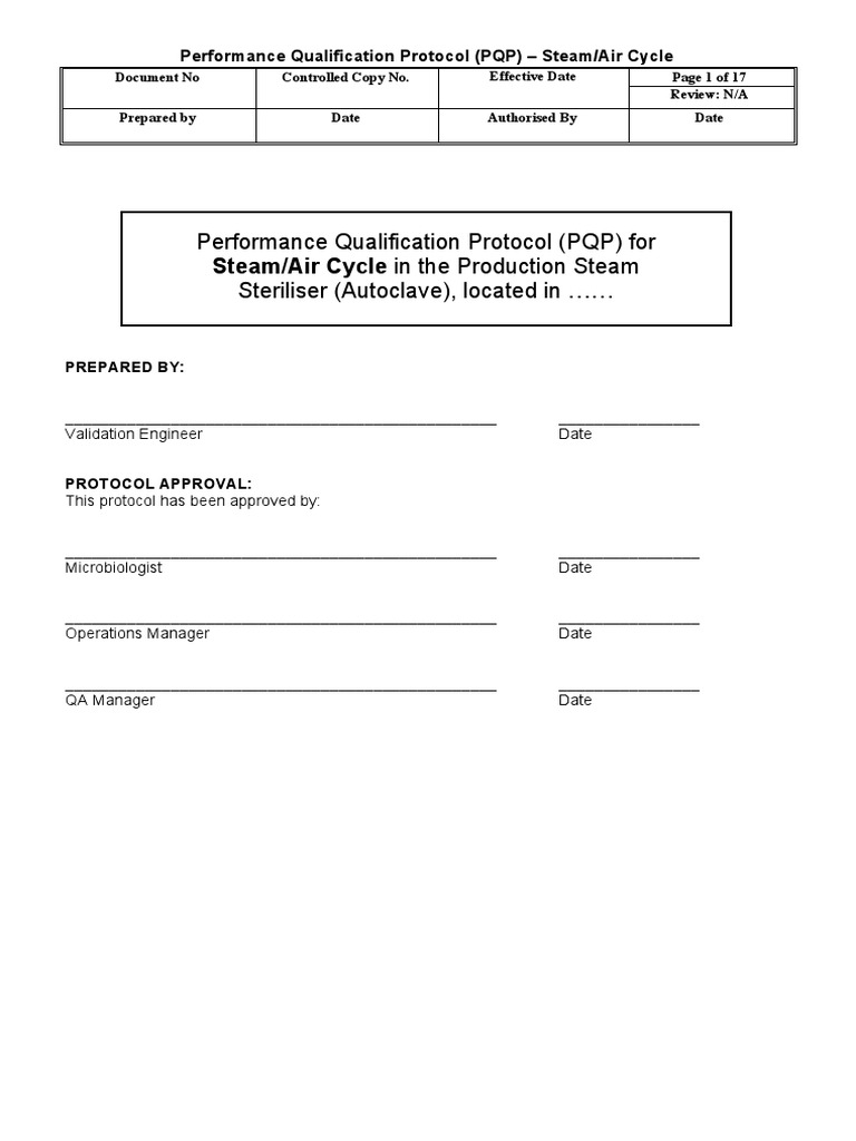 PQ for Autoclave_Sample Sterilization (Microbiology) Calibration