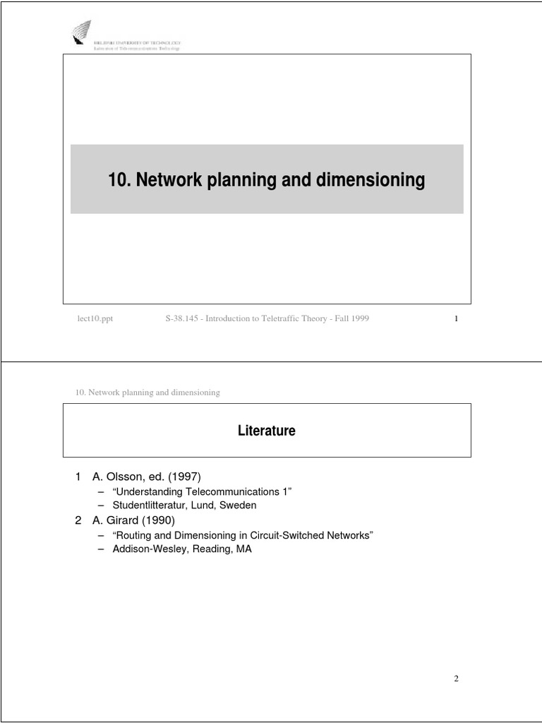 Network Planning And Dimensioning Pdf Forecasting Routing