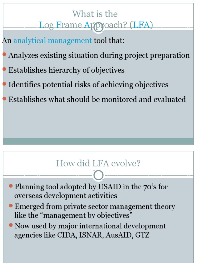 Understanding the Log Frame Approach | PDF | Business | Cognition