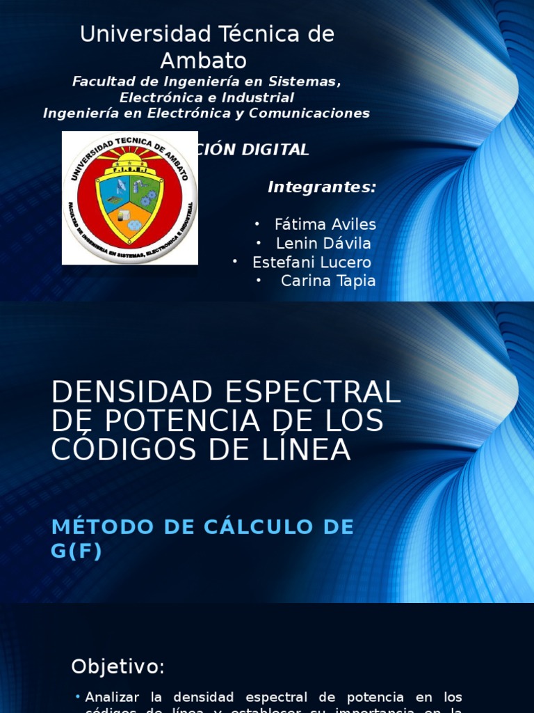 Densidad Espectral en Códigos de Línea | PDF | Densidad espectral ...