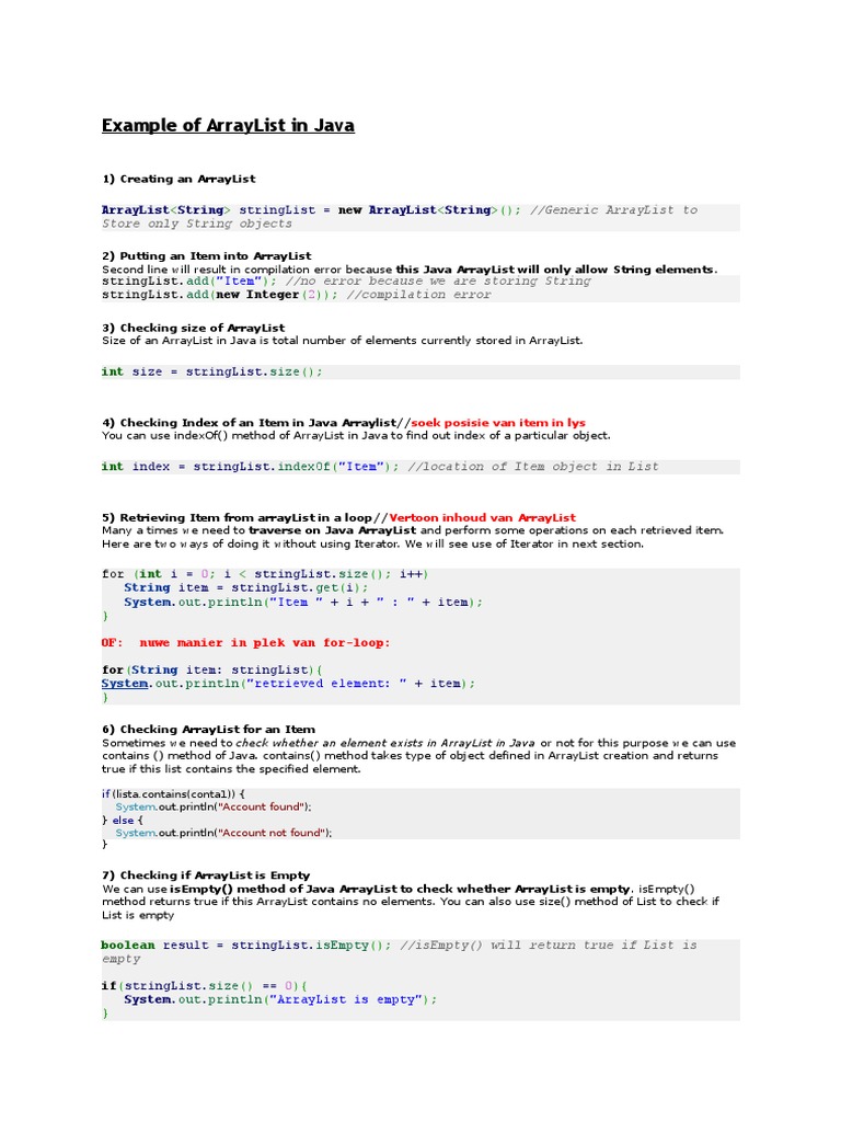 ArrayList in Java | PDF | Array Data Structure | Java (Programming ...