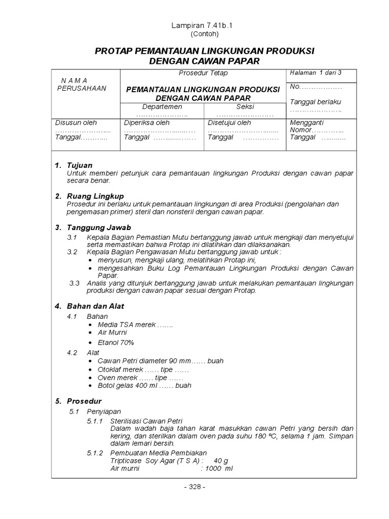 Protap Pemantauan Lingkungan Produksi | PDF