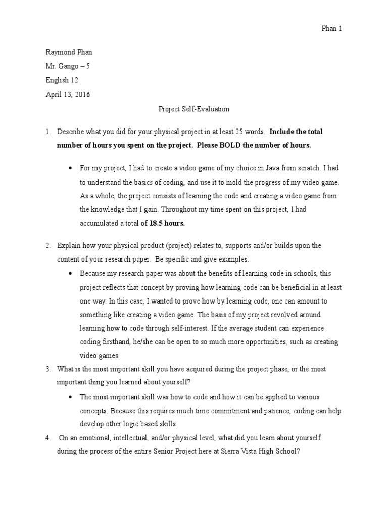 Self assessment paper in apa format picture