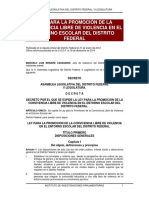 Ley para La Promoción de La Convivencia Libre de Violencia en El Entorno Escolar Del Distrito Federal