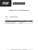 Obedience to The Prophet