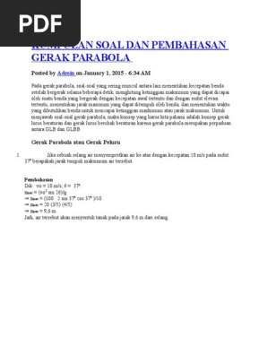 Contoh Soal Fisika Kelas Xi Semester 1 Gerak Parabola Soal
