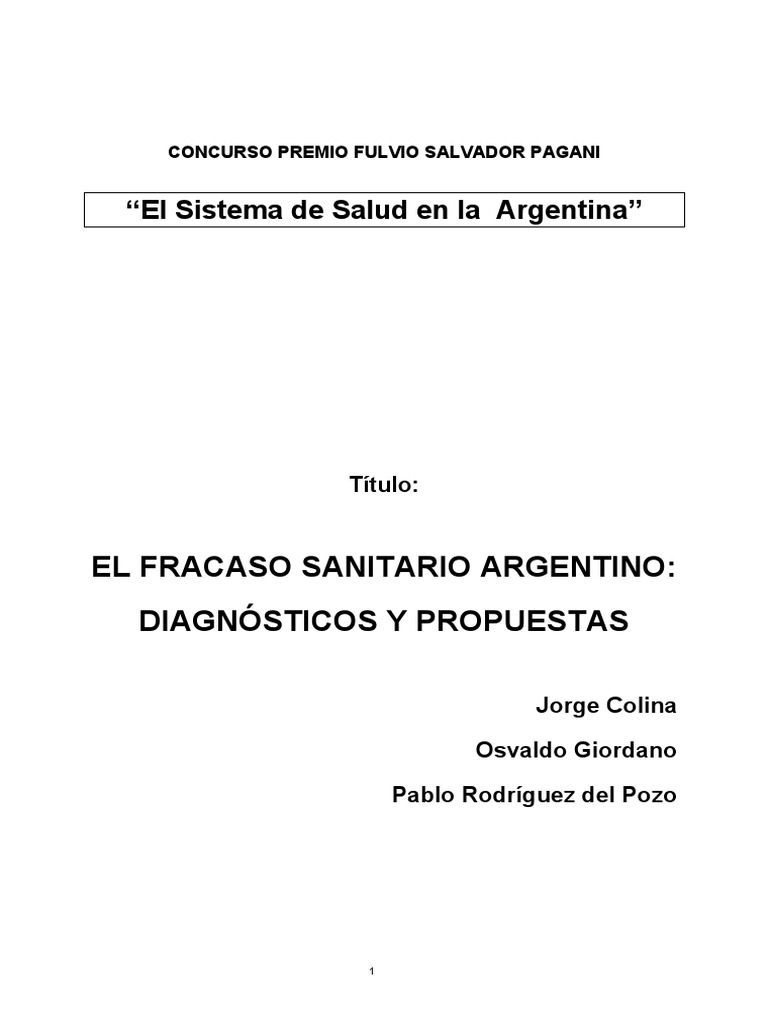 Fracaso del Sistema de Salud en Argentina | PDF | Hospital | Cuidado de ...