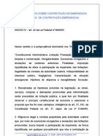 CONTRATAÇÃO DE EMERGENCIA INCISO IV  - Lei Federal  nº 8 666/93