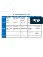 Ms. Freeman's Weekly Lesson Plans