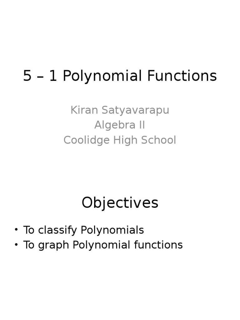 Understanding Polynomial Functions | PDF | Teaching Methods & Materials