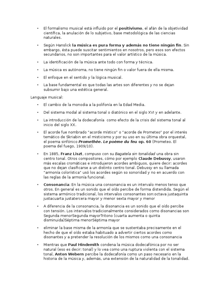 La evolución del lenguaje musical: Del formalismo al serialismo | PDF ...