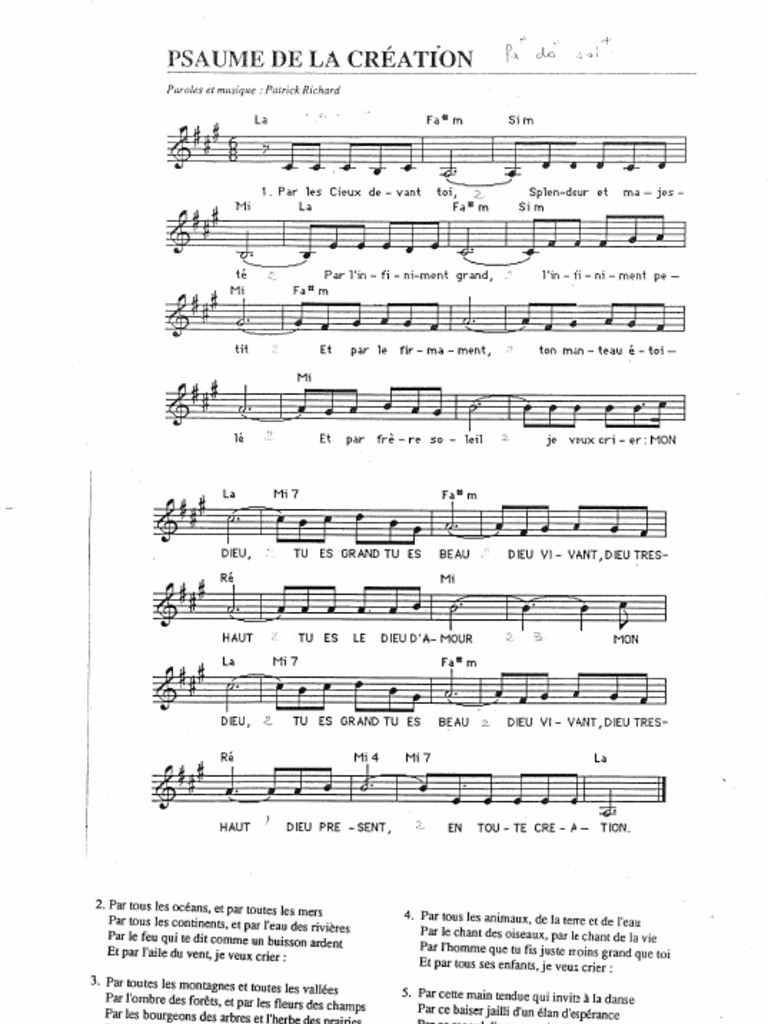Psaume de La Création PDF