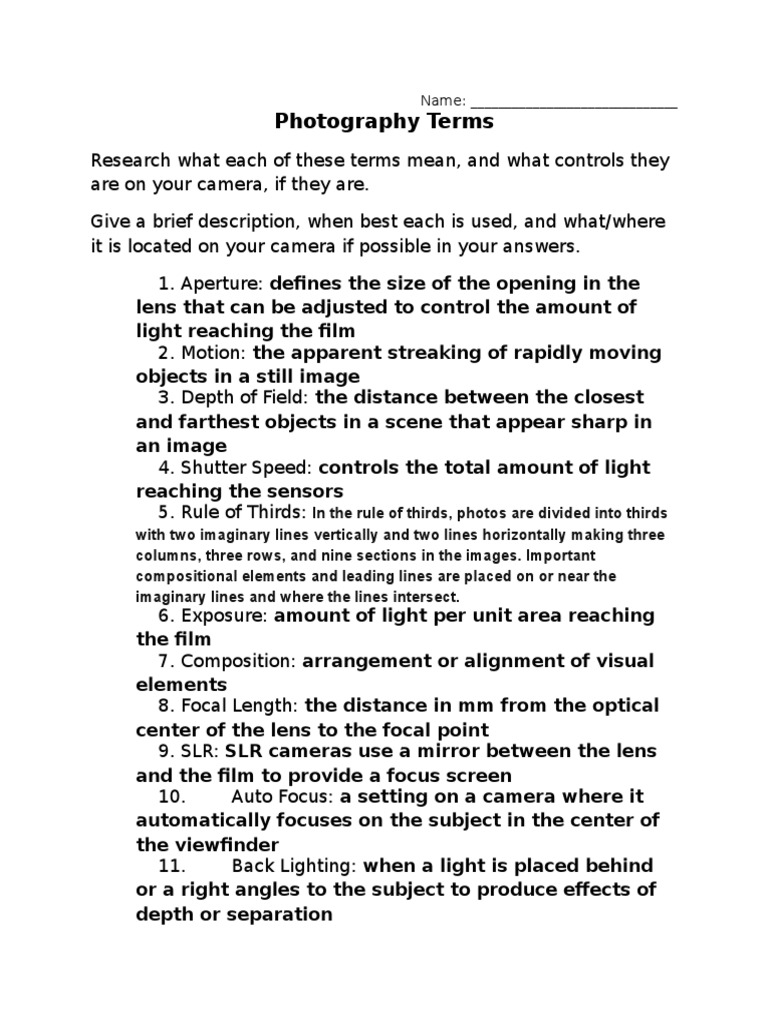 Photographyterms | PDF