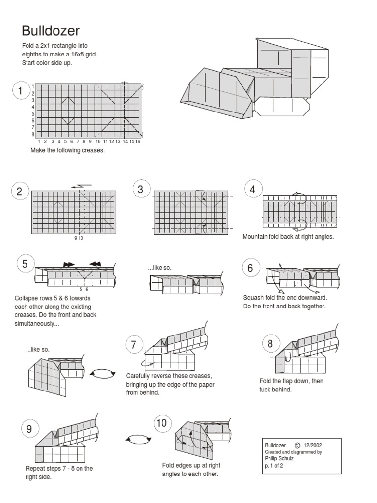 Papercraft Bulldozer Instructions | PDF