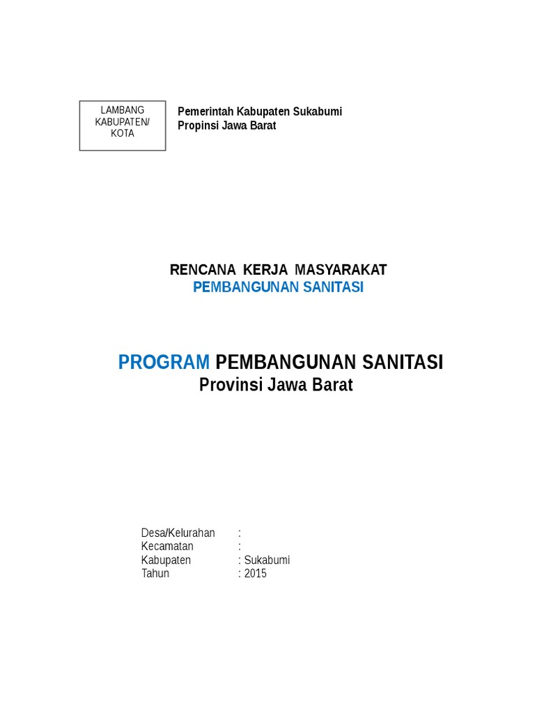 Rencana Kerja Masyarakat Sanitasi 2015 | PDF