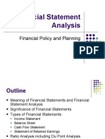Financial Statement Analysis: Financial Policy and Planning