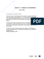 Proposta de trabalho nº 1 – Ambiente e sustentabilidade