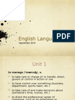 English Language I Unit 1