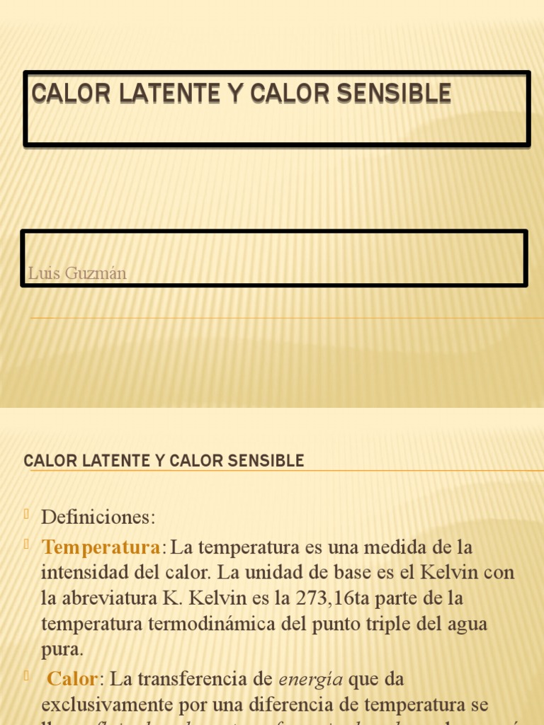 Calor Latente y Calor Sensible 1