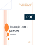 Rogramação Inear E Plicações: Turma Quinto ADS Fatec Taubaté Primeiro Semestre de 2016