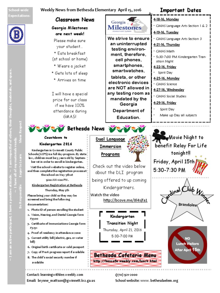 April 15 Newsletter | PDF