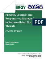 Prevent, Counter, and Respond-A Strategic Plan To Reduce Global Nuclear Threats (FY 2016-2020)