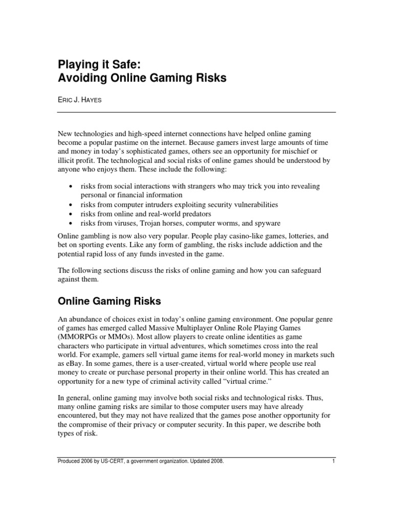 Online Gaming Risks and Safety Tips | PDF | Malware | Computer Security