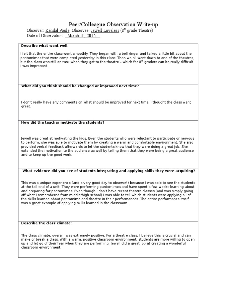 Observationwriteup | PDF