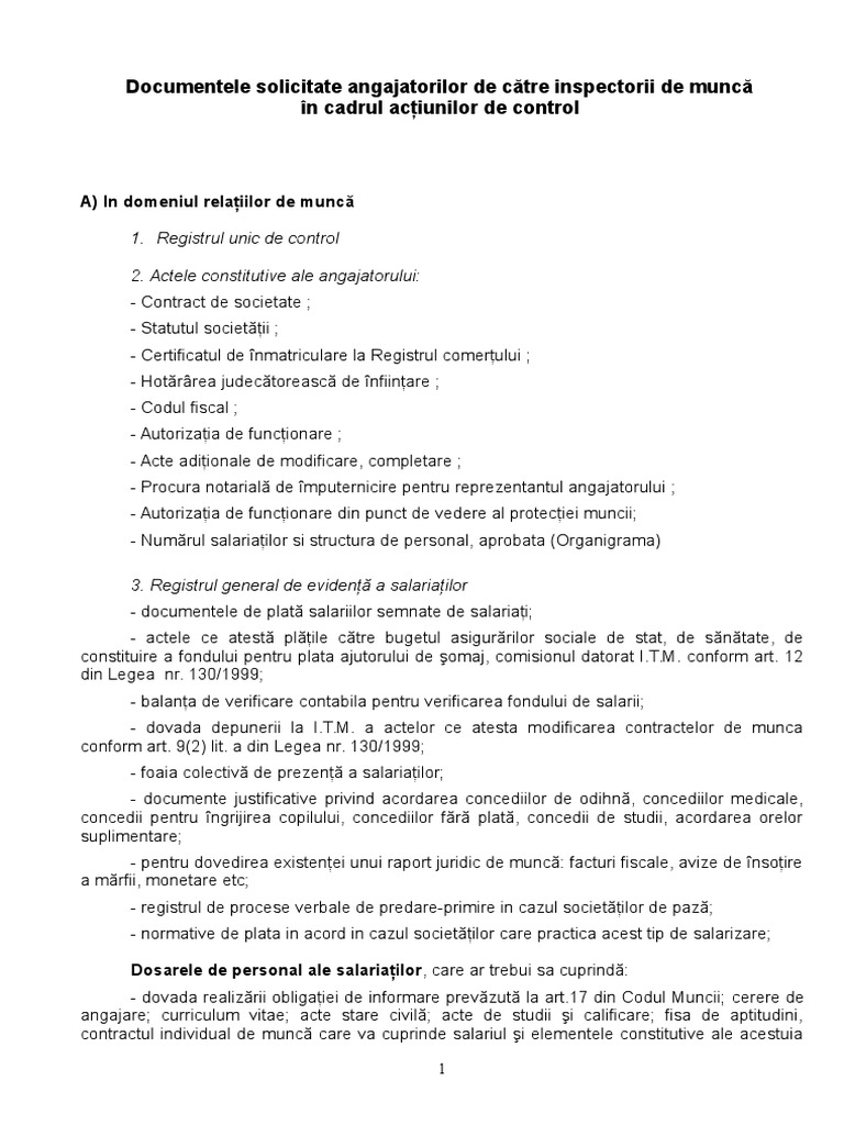 Documente Solicitate SSM FIN | PDF