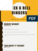 Week 6 Bell Ringers
