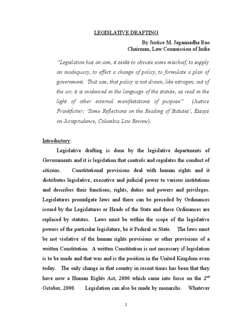 Legislative Drafting 1 PDF Public Law Virtue
