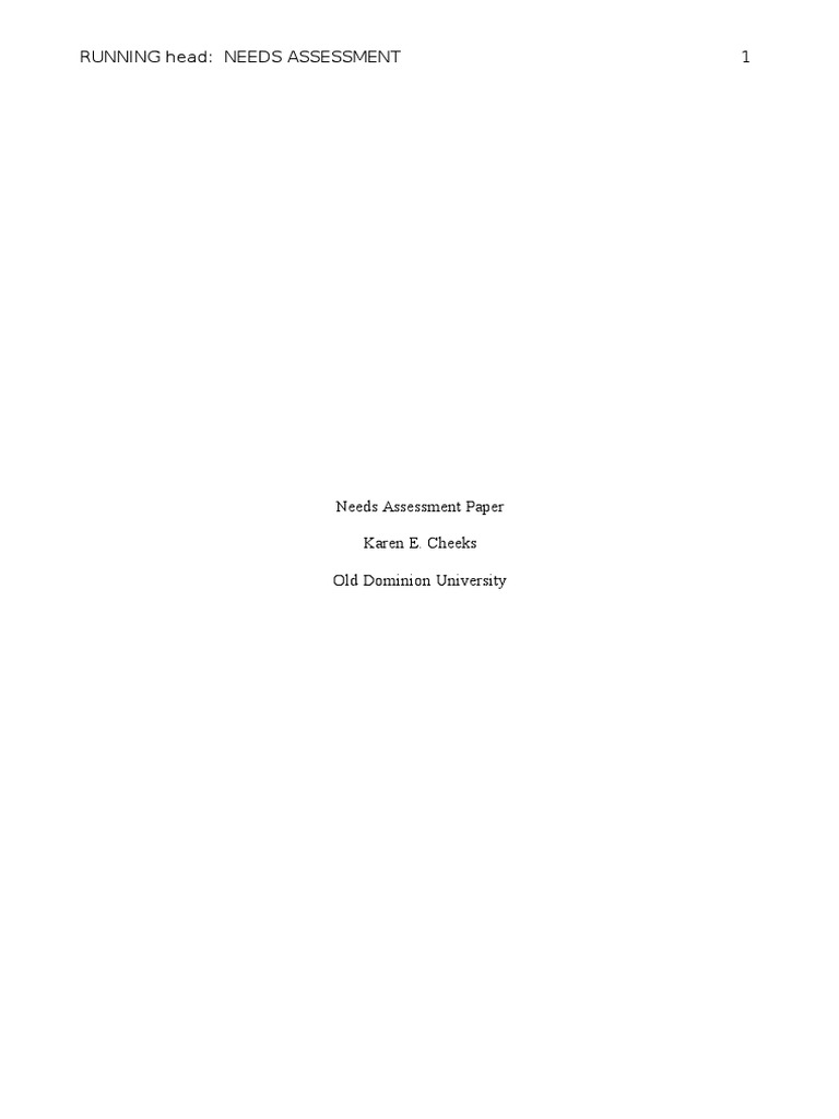Corrected-Needs Assessment Paper | PDF | Learning Styles | Public Health