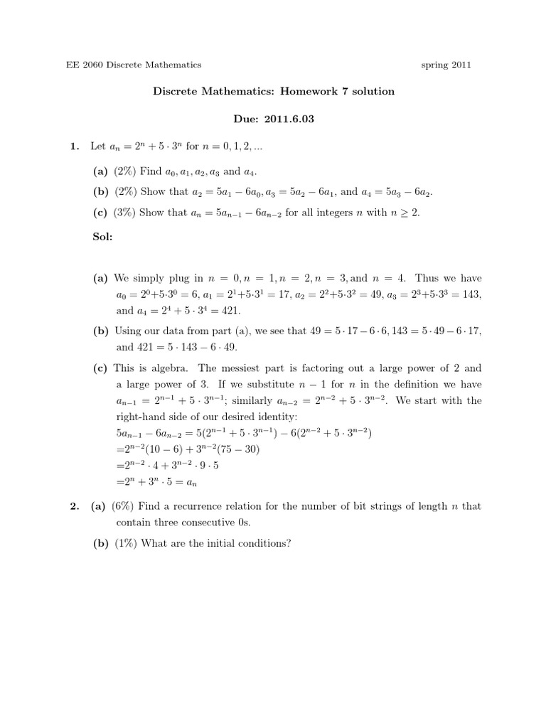 Recurrence Relations in Discrete Math | PDF | Recurrence Relation ...