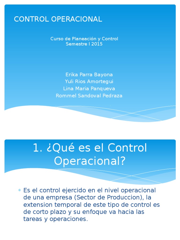 Control Operacional en Empresas Productivas | PDF | Finanzas y dinero
