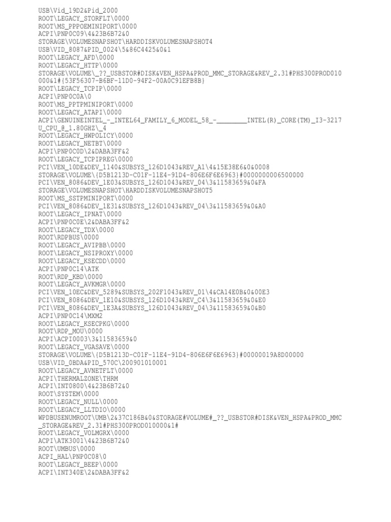 Device IDs and Storage Information | PDF | Usb